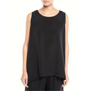 ESKANDAR A-Line Silk Shell Top in Black